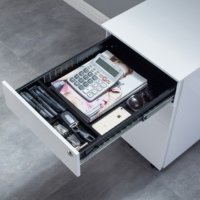 Meuble de rangement mobile en métal à 3 tiroirs assemblé, classeur de bureau réglable pour la maison, l'école et l'hôpital