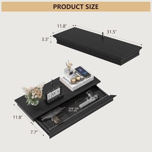 Kệ đầu giường tiết kiệm không gian bán chạy, kiểu hiện đại, chất liệu gỗ, có ngăn kéo ẩn - Product Image 2