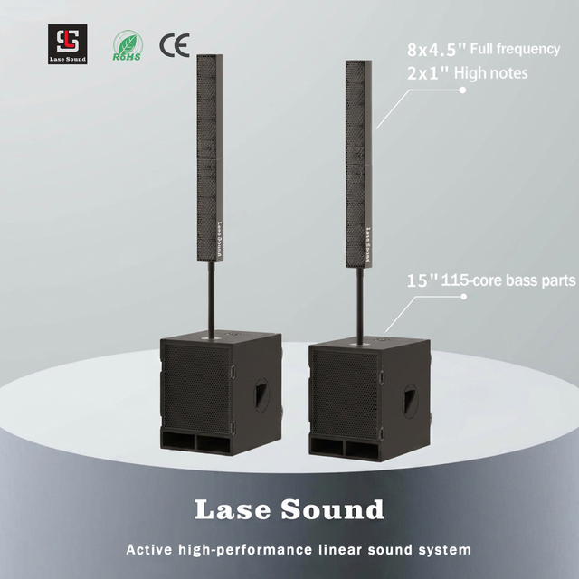 Professional X 15Pro Mini Array Active Sound Post System Column 2*4.5 Inch Wooden Speakers 99dB Neodymium PA System 260W/1040W