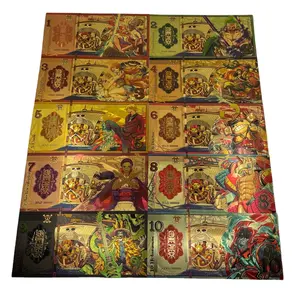 Free Shipping Japan Classic Anime One Piece Card Ticket Gold Foil Plated Banknote For Collect Gifts