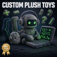 Jouets en peluche robot programmeur personnalisés OEM ODM, poupée en peluche ordinateur portable, cadeau technologique, vente en gros