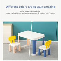 Feelbaby Table de bureau et chaise en plastique de dessin animé moderne réglable ensemble 5 ensembles pour enfants et bébés pour chambre ou étude en plein air