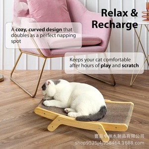 Wooden cat <b>scratching</b> <b>post</b>, upright pet toy stand, <b>scratching</b> board, claw sharpener, cat bed <b>scratching</b> mat, solid wood cat toy - Product Image 4