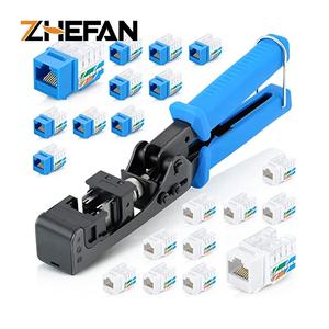 Pince à sertir multifonction ZHEFAN Cat.5 Cat.6 pour module réseau Keystone Jack, pince à sertir et à dénuder les fils - Product Image 1