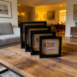 Cadres en bois 3D personnalisés en gros, boîtes à ombre profondes de 3 cm à 40 cm en MDF noir, <span class=keywords><strong>blanc</strong></span>, noyer, tailles 8x8, 30x30, 20x20, 10x10, 12x12 pouces - Product Image 6