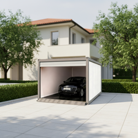 Garage conteneur avec porte à enroulement rapide, maison modulaire détachable pour stationnement privé extérieur Ray-Zen