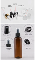 Flacon pulvérisateur en plastique transparent blanc ambré vide à fine brume PET 30ml 50ml 100ml 120ml 150ml 200ml 250ml 500ml pour emballage cosmétique