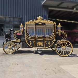 Carruaje Eléctrico Blanco de Alta Gama Modelo 2025, Estilo Cenicienta, con Caballos, 4 Ruedas, para Bodas y Turismo - Product Image 6