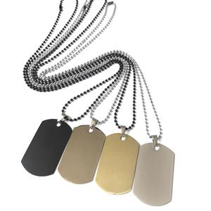 <span class=keywords><strong>Metal</strong></span> Craft China Factory Venta al por mayor <span class=keywords><strong>Metal</strong></span> inoxidable esquina redonda perro etiqueta collar con encanto Punk cuello cadena - Product Image 1