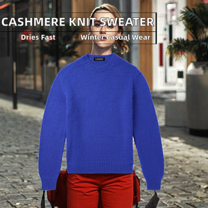 Pull en viscose/polyester à manches longues pour femmes, de haute qualité, personnalisé, tricoté à l'avant, style classique décontracté pour l'hiver - Product Image 2