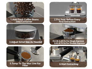 Empstorm 21M Professional <b>Espresso</b> Coffee Machine with Adjustable Bean-to-<b>Cup</b> for Household and Hotel Use - Product Image 5