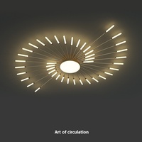 Plafonnier LED européen en forme de soleil, luminaire mural RGB à commande vocale en fer pour salon