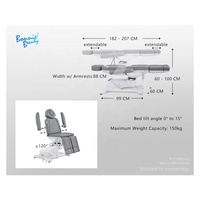 Fauteuil d'examen électrique moderne, lit esthétique pour soins de beauté, 5 moteurs réglables pour clinique dermatologique