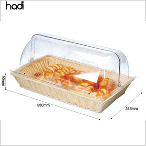 Panier à pain rectangulaire pliable avec couvercle, fournitures d'hôtel, de Restaurant et de Restaurant, pour <span class=keywords><strong>buffet</strong></span> - Product Image 1