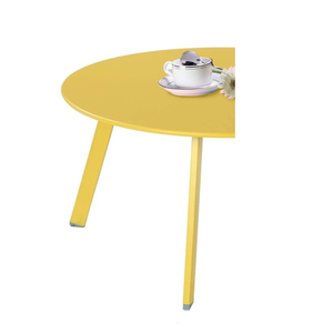 Round Steel Patio <strong>Coffee</strong> <strong>Table</strong> Weather Resistant Outdoor Large Side <strong>Table</strong> <strong>Yellow</strong> Metal <strong>Coffee</strong> <strong>Table</strong> - Product Image 6