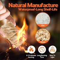 6 allume-feu en laine de bois, allume-feu naturels en cire de pin pour camping, randonnée, barbecue, pique-nique en extérieur