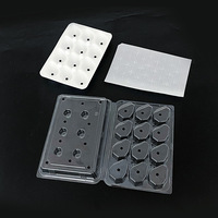 Boîte d'emballage carrée en blister de qualité alimentaire pour animaux de compagnie avec plateau, conteneur à fruits à 4 compartiments, présentoir en plastique transparent 58 mm, 152 pièces