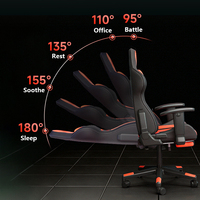 Chaise de jeu en cuir inclinable ergonomique pivotante pour ordinateur, réglable en hauteur, avec accoudoirs rotatifs, luxe pour bureau à domicile et streaming