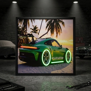 <span class=keywords><strong>Toile</strong></span> encadrée avec lumière LED néon personnalisée, décoration murale moderne 3D pour salle de jeux, garage, bar, voiture de luxe, athlète, sport, icône, <span class=keywords><strong>art</strong></span> <span class=keywords><strong>pop</strong></span> - Product Image 1