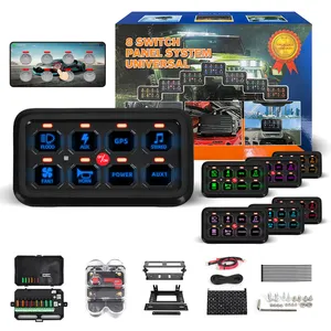 12V 24V 8 Gang Switch Panel Marine Boat Car Universal Touch Switch Power Off Road with Bluetooth APP