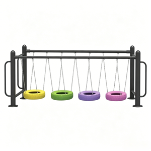 Equipo de suspensión comercial para exteriores: puente de columpios de neumáticos para integración sensorial - Product Image 3