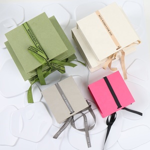 MOJIU Exquisite <b>Book</b>-Shape Magnet Paper Gift Packaging with Ribbon Jewelry <b>Boxes</b> - Product Image 2
