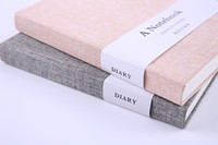 Journal en tissu de lin de bonne qualité cahiers épaissis personnalisés couverture rigide A5 A6 fournitures scolaires bloc-notes