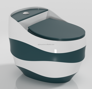 Nuovo Design colore arancione Inodoros bagno <span class=keywords><strong>WC</strong></span> un pezzo sifone in ceramica Jet 300 mm uovo tazza con Design a onde - Product Image 2