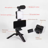Kit d'éclairage vidéo LED rechargeable et pliable, température de couleur 5000K-6500K, pour diffusion en direct, vlogging, selfies, avec trépied mobile
