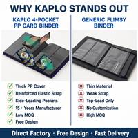 Álbum para Tarjetas Coleccionables Kaplo de 4 Bolsillos y 160 Tarjetas, con Carga Lateral, Correa Elástica y Cubierta Mate, para Tarjetas TCG y Deportivas