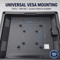 Boîtier arrière en tôle OEM sans écran pour moniteur industriel LCD de 10, 15, 21,5 pouces, support VESA 75 100