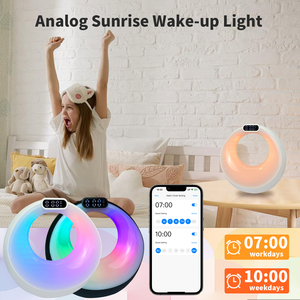 Smart <span class=keywords><strong>Mini</strong></span> <span class=keywords><strong>4</strong></span>-in-1 QC3.0 Drahtloser Lautsprecher RGB LED Digitaluhr Nachtlichter Telefon tisch Nachttisch lampe Wechselstrom betriebener Kunststoffs chrank - Product Image 2