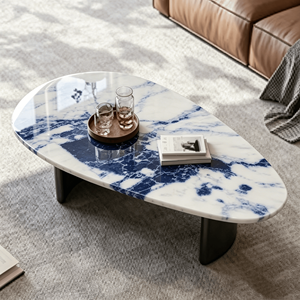 Table basse en <span class=keywords><strong>quartz</strong></span> artificiel artisanal irrégulier de style antique, sculptée sur mesure, en pierre artificielle, style européen moderne, écologique - Product Image 1