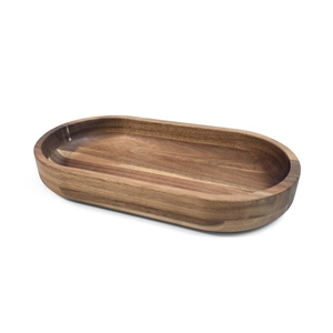Assiette de service ovale en bois d'acacia Plateaux de présentation en bois pour la décoration intérieure Plateau ovale en bois - Product Image 3