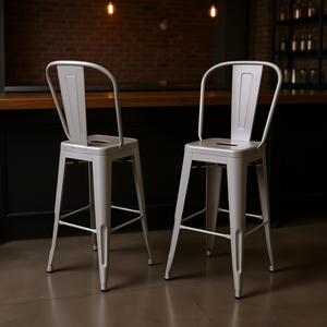 Tabouret de bar en métal Fletcher, 30 pouces, ensemble de 2, design industriel, mobilier de bar moderne pour la maison, utilisation commerciale durable - Product Image 2