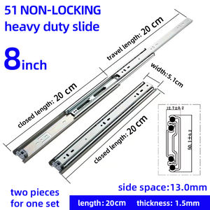 51mm extension complète 65kg 150lbs verrouillage verrouillage verrouillage <span class=keywords><strong>charge</strong></span> <span class=keywords><strong>lourde</strong></span> tiroir télescopique Glissières pour industriel - Product Image 5