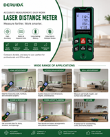 DERUIDA 50 70M Télémètre laser numérique portable, outil de mesure de la distance, de la surface et du volume avec écran LCD, télémètre laser haute précision