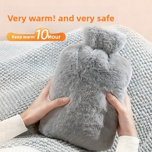 <span class=keywords><strong>Bouillotte</strong></span> en caoutchouc remplie d'eau 2000 ml, en peluche, pour réchauffer les pieds, grande taille, anti-explosion, double usage chaud et froid, pour le corps entier - Product Image 5