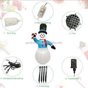 Muñeco de nieve de Navidad personalizado de 8 pies de buena calidad con muleta inflable para decoración de fiesta de jardín - Product Image 5