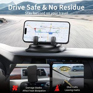 Soporte de Teléfono con Ventosa Giratorio 360 Grados, Universal para Salpicadero de Coche, Soporte de Teléfono ABS que No Bloquea la Ventilación - Product Image 2