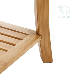 Tabouret organisateur de bain Spa en bois à 2 niveaux Banc de douche en bambou - Product Image 3