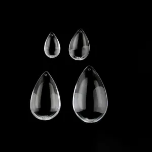도매 76mm 명확한 물방울 구슬 부드러운 유리 샹들리에 부품 조명 Diy 유리 구슬 커튼 갈 랜드