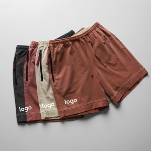 Pantalones Cortos Deportivos a Rayas para Hombre, con Bolsillos, Cintura Elástica, Secado Rápido, Ropa Deportiva, Tinte Liso, Servicio OEM - Product Image 1