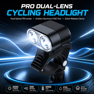 Luz de Bicicleta Impermeable Dos en Uno, Faro Delantero Brillante para Ciclismo Nocturno, Linterna con Bocina para Bicicleta de Montaña y Carretera, con Batería para Manillar - Product Image 6