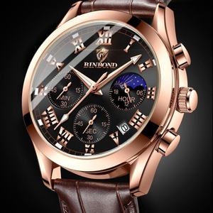 Reloj de Pulsera Multifuncional Impermeable BINBOND para Hombre, Reloj Cronógrafo de Tres Ojos y Seis Agujas, Reloj de Cuarzo Luminoso para Hombre - Product Image 6