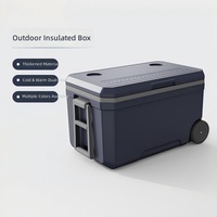 Nevera Portátil Aislada de PU de 70L con Asa y Ruedas, Ideal para Pesca, Picnic, Camping, Almacenamiento de Hielo y Mantenimiento de Frío al Aire Libre