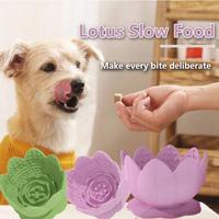 Mangkuk Makan Anjing Silikon Bentuk Teratai CustomLogo, Food Grade, 2 in 1, Mangkuk Jilat Silikon, Mangkuk Makan Anjing Slow Feeder