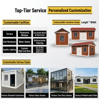 Maisons conteneurs contemporaines personnalisables à deux étages, design durable pour villa, bureau, magasin, avec installation facile