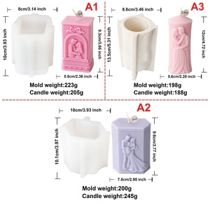 Muffa di candela nuziale pilastro sposa coppia di <span class=keywords><strong>sposini</strong></span> sposa sposo in Silicone con stampo a forma di candela da damigella d'onore regalo in gesso - Product Image 6