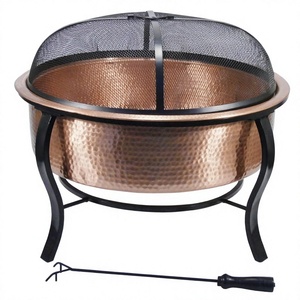 Nouvelle vaisselle antique martelé Design intérieur et extérieur foyers en cuivre avec support noir - Product Image 1